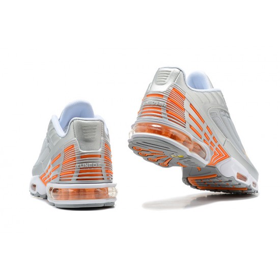 Herre Air Max Plus 3 Grå Oransje and Sølv Joggesko