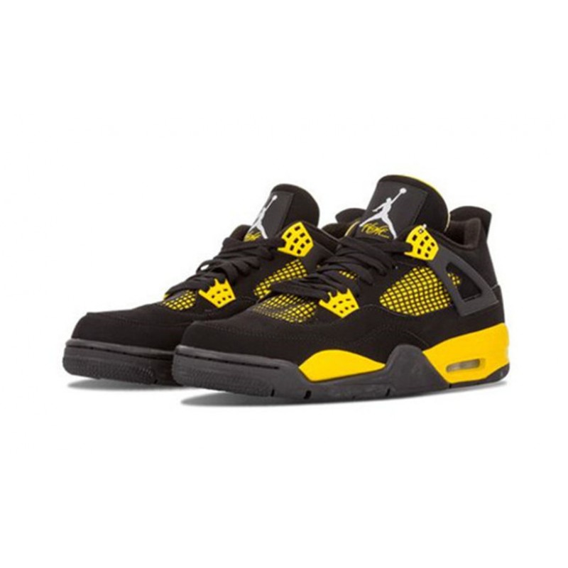Nike Jordan 4 Thunder BLACK svart 308497 008 Menn Dame