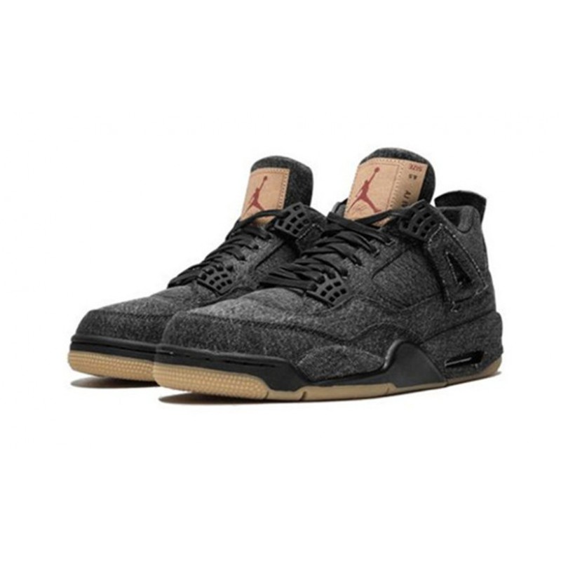 Nike Jordan 4 X Levis BLACK svart AO2571 001 Menn Dame